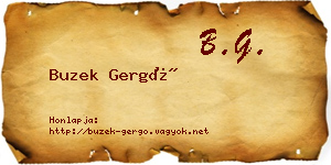Buzek Gergő névjegykártya
